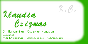 klaudia csizmas business card
